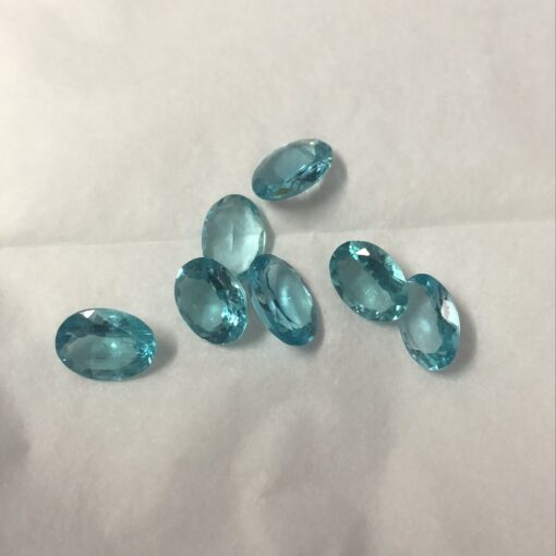 12x10mm Natural Blue Apatite Faceted Oval Cut Gemstone