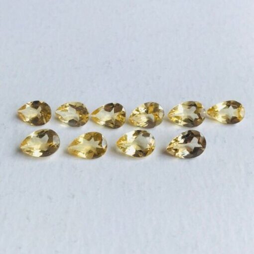 12x10mm Natural Citrine Faceted Pear Cut Gemstone