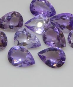 12x10mm Natural Amethyst Faceted Pear Cut Gemstone