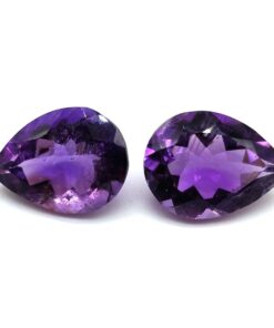 12x10mm Natural African Amethyst Faceted Pear Cut Gemstone