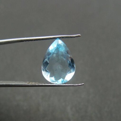 12x10mm Natural Sky Blue Topaz Faceted Pear Cut Gemstone