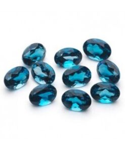 14x10mm Natural London Blue Topaz Faceted Oval Cut Gemstone