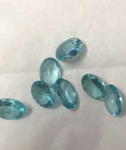 14x10mm Natural Blue Apatite Faceted Oval Cut Gemstone