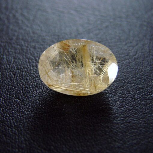 14x10mm Natural Golden Rutile Faceted Oval Cut Gemstone