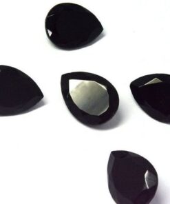 14x10mm Natural Black Spinel Faceted Pear Cut Gemstone