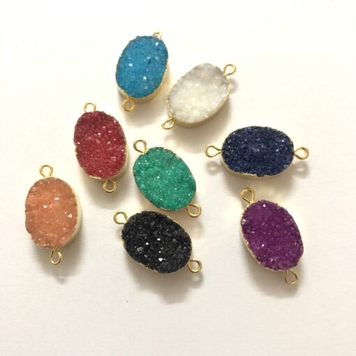 10x14mm multi color druzy Oval