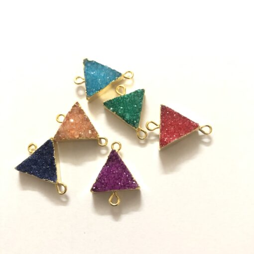 12mm multi color druzy triangle