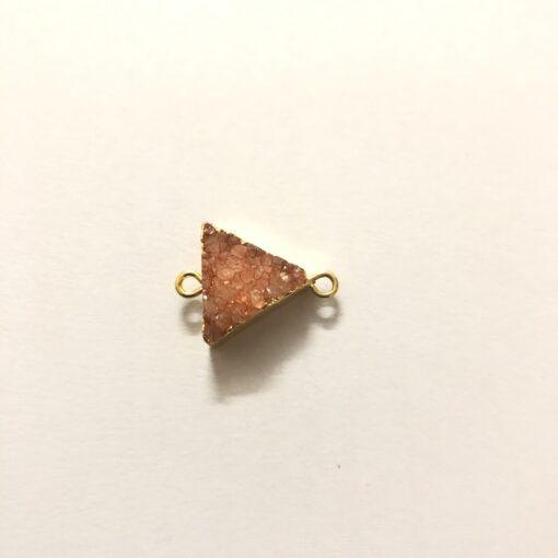 16mm orange druzy triangle