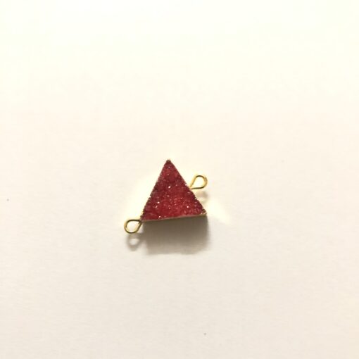 12mm red druzy triangle