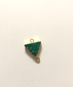 14mm green druzy triangle