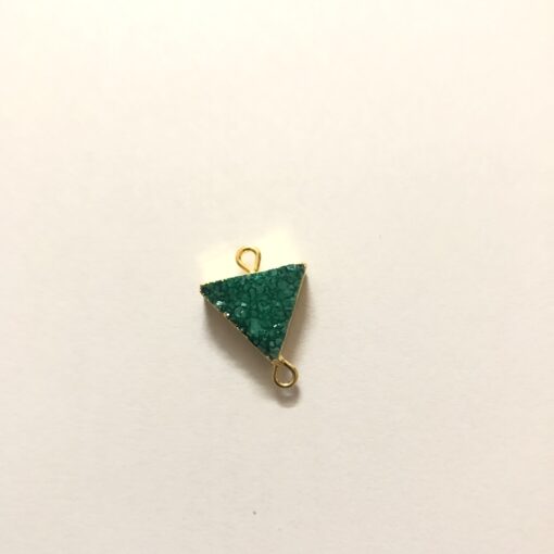 14mm green druzy triangle