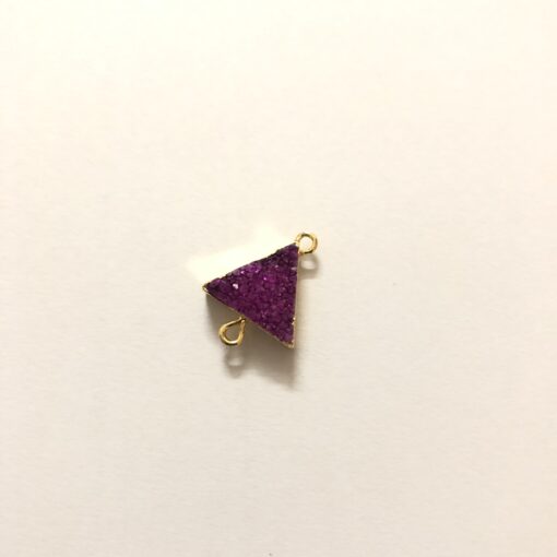 16mm dark pink druzy triangle