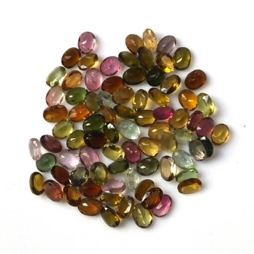 3x4mm Natural Multi Tourmaline Faceted Oval Cut Gemstone