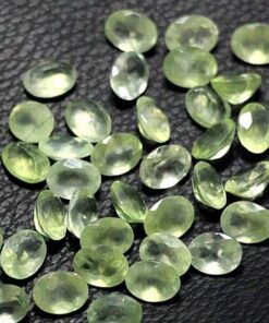 3x4mm Natural Prehnite Faceted Oval Cut Gemstone