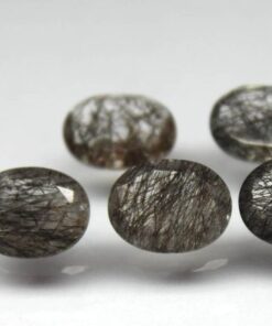 3x4mm Natural Black Rutile Faceted Oval Cut Gemstone