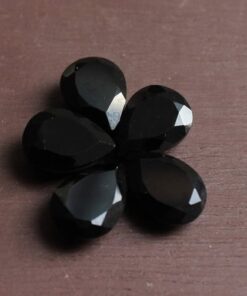 3x4mm Natural Black Spinel Faceted Pear Cut Gemstone