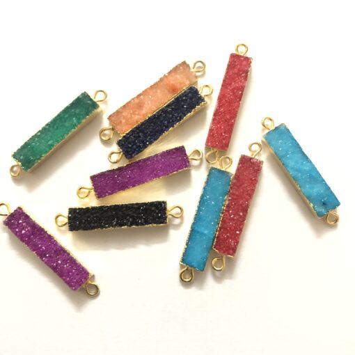 5x25mm multi color druzy rectangle