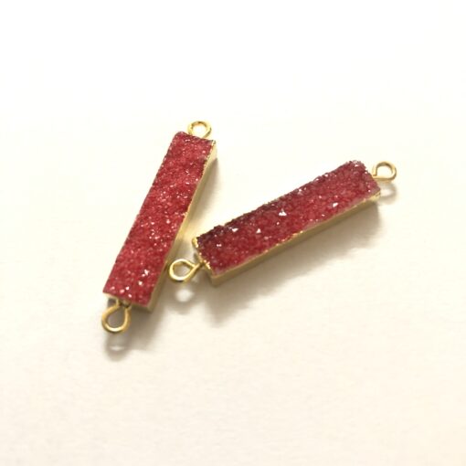 5x25mm red druzy rectangle