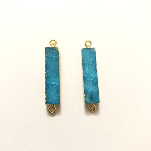 5x25mm sky blue druzy rectangle