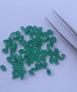 3x5mm Natural Green Onyx Oval Cut Gemstone