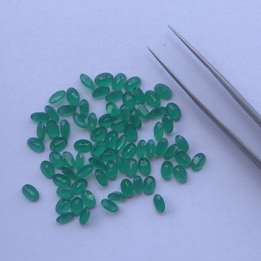 3x5mm Natural Green Onyx Oval Cut Gemstone