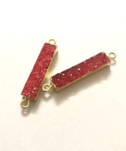 5x30mm red druzy rectangle