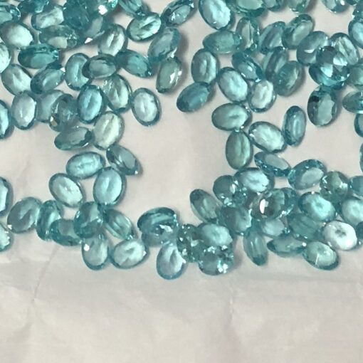 3x5mm Natural Blue Apatite Faceted Oval Cut Gemstone