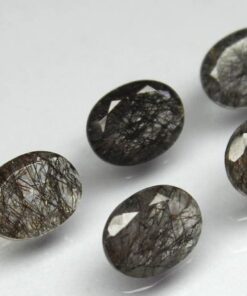 3x5mm Natural Black Rutile Faceted Oval Cut Gemstone