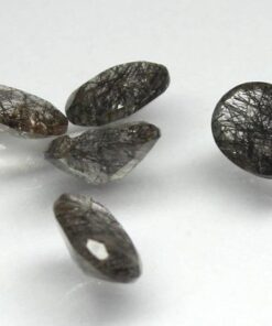 4x5mm Natural Black Rutile Faceted Oval Cut Gemstone