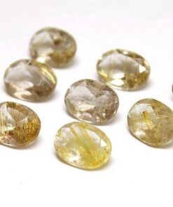 4x5mm Natural Golden Rutile Faceted Oval Cut Gemstone