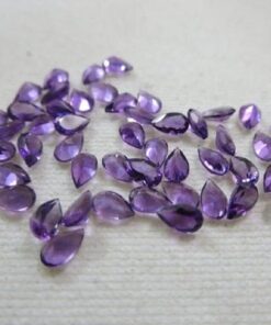 4x5mm Natural Amethyst Faceted Pear Cut Gemstone