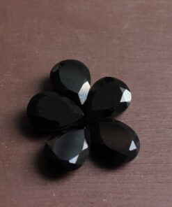 4x5mm Natural Black Onyx Faceted Pear Cut Gemstone