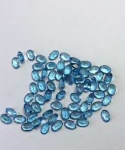 4x6mm Natural Swiss Blue Topaz Faceted Oval Cut Gemstone