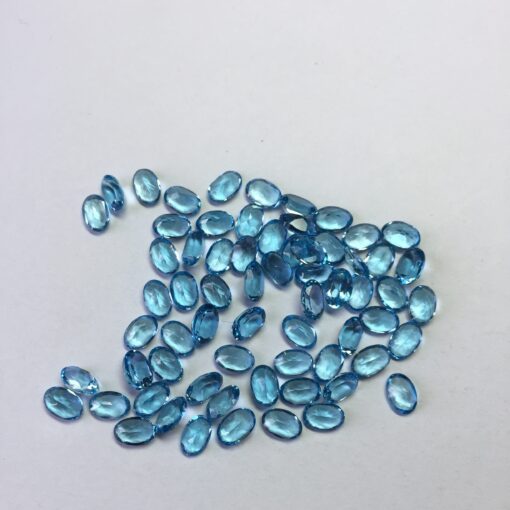 4x6mm Natural Swiss Blue Topaz Faceted Oval Cut Gemstone