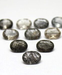 4x6mm Natural Black Rutile Faceted Oval Cut Gemstone