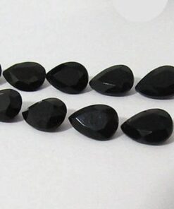 4x6mm Natural Black Onyx Faceted Pear Cut Gemstone