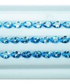 4x6mm Natural Swiss Blue Topaz Faceted Pear Cut Gemstone