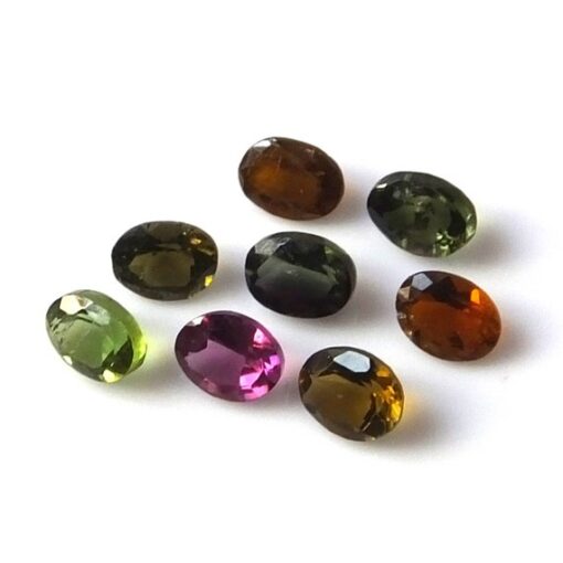 8x6mm Natural Multi Tourmaline Faceted Oval Cut Gemstone