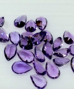 8x6mm Natural Amethyst Faceted Pear Cut Gemstone