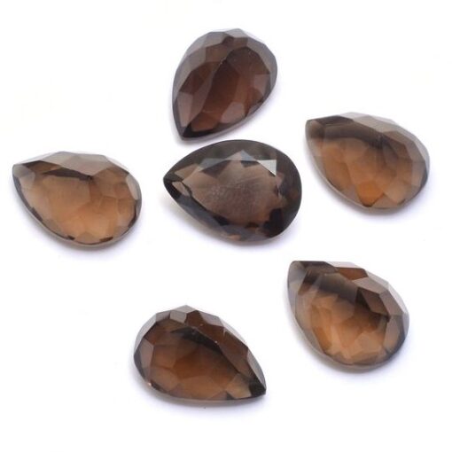 8x6mm Natural Smoky Quartz Faceted Pear Cut Gemstone