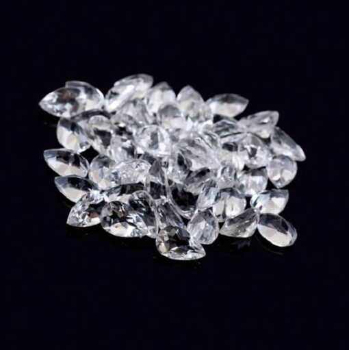 8x6mm Natural White Topaz Faceted Pear Cut Gemstone