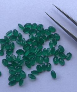 3x5mm Natural Green Onyx Oval Cut Gemstone