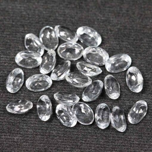 5x7mm Natural White Topaz Faceted Oval Cut Gemstone