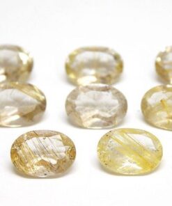 5x7mm Natural Golden Rutile Faceted Oval Cut Gemstone