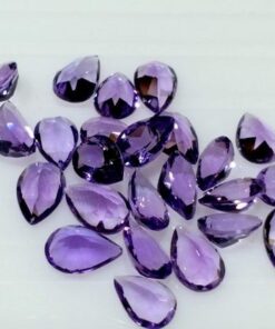 5x7mm Natural Amethyst Faceted Pear Cut Gemstone