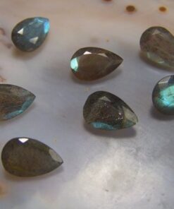 5x7mm Natural Labradorite Faceted Pear Cut Gemstone