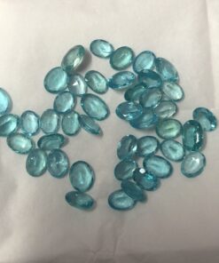 9x7mm Natural Blue Apatite Faceted Oval Cut Gemstone