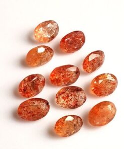 9x7mm Natural Sunstone Oval Faceted Cut Gemstone