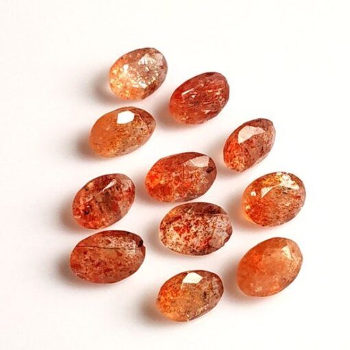 9x7mm Natural Sunstone Oval Faceted Cut Gemstone