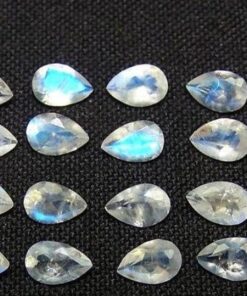 9x7mm Natural Rainbow Moonstone Faceted Pear Cut Gemstone